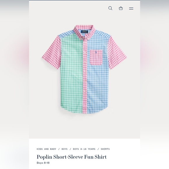 POLO RALPH LAUREN Boys Button Down Gingham Shirt Colorful Preppy Sz Medium 10 - Picture 6 of 6